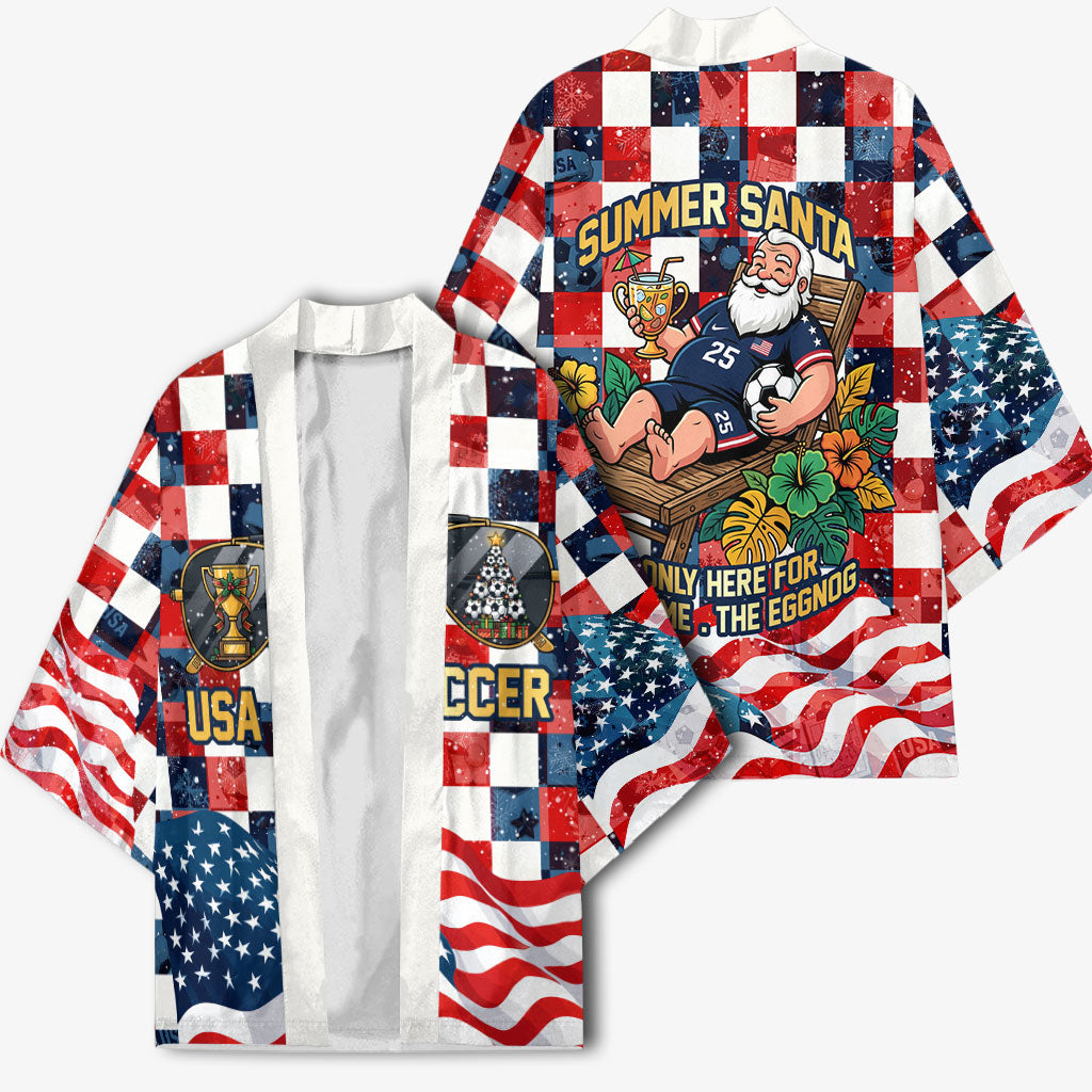 USA Soccer Summer Christmas In July Kimono Summer Santa World Football 2026
