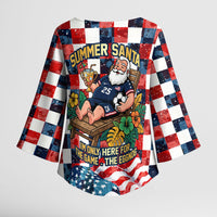 USA Soccer Summer Christmas In July Kimono Sleeve Blouse Summer Santa World Football 2026
