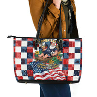 USA Soccer Summer Christmas In July Leather Tote Bag Summer Santa World Football 2026