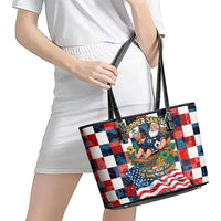 USA Soccer Summer Christmas In July Leather Tote Bag Summer Santa World Football 2026