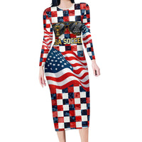 USA Soccer Summer Christmas In July Long Sleeve Bodycon Dress Summer Santa World Football 2026