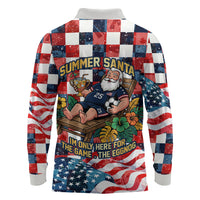 USA Soccer Summer Christmas In July Long Sleeve Polo Shirt Summer Santa World Football 2026