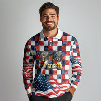USA Soccer Summer Christmas In July Long Sleeve Polo Shirt Summer Santa World Football 2026