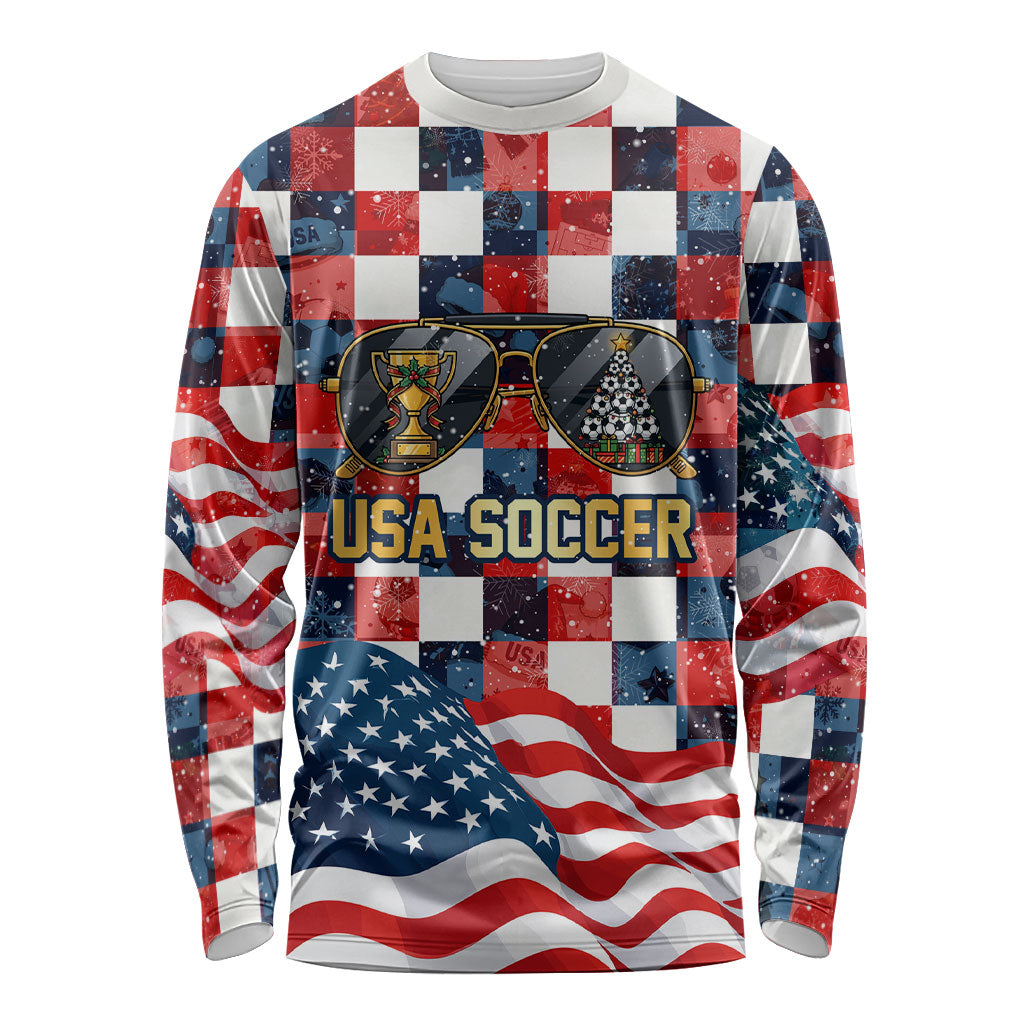 USA Soccer Summer Christmas In July Long Sleeve Shirt Summer Santa World Football 2026