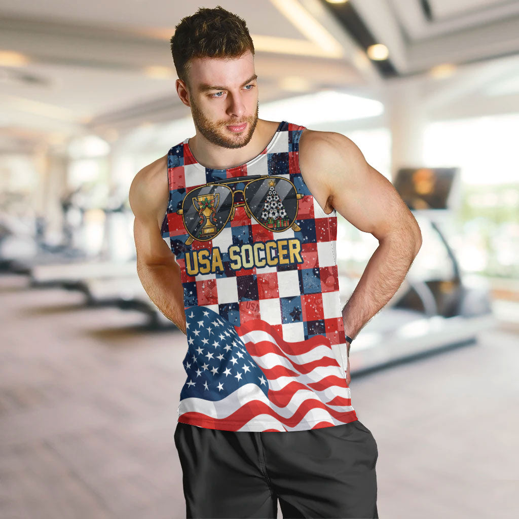 USA Soccer Summer Christmas In July Men Tank Top Summer Santa World Football 2026