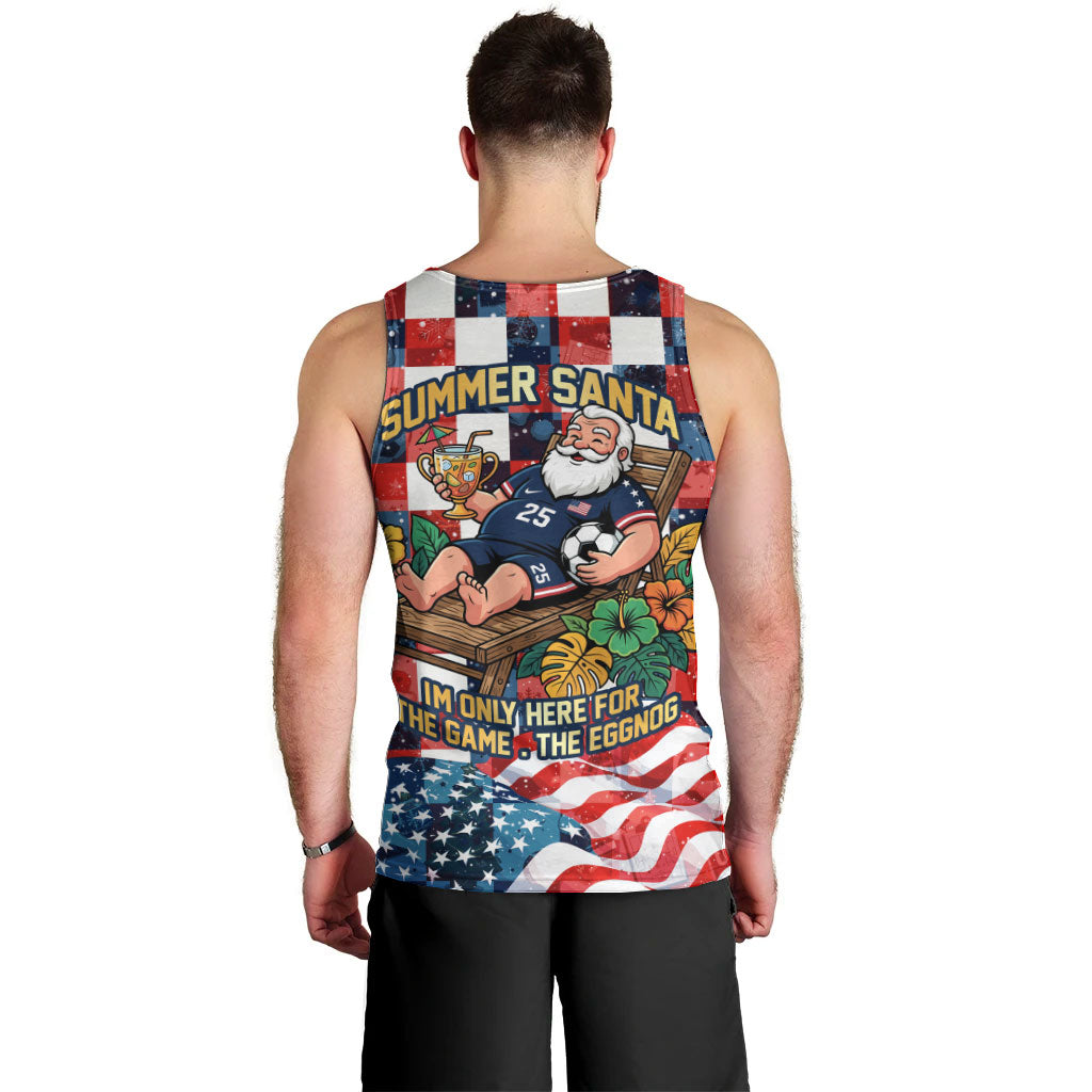 USA Soccer Summer Christmas In July Men Tank Top Summer Santa World Football 2026
