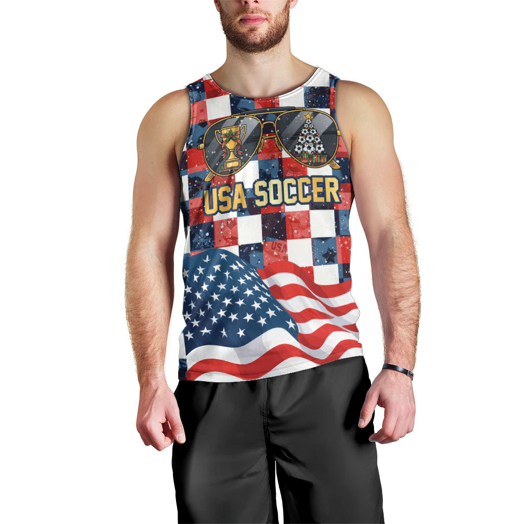 USA Soccer Summer Christmas In July Men Tank Top Summer Santa World Football 2026