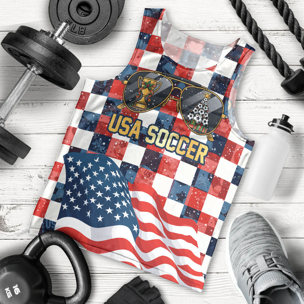 USA Soccer Summer Christmas In July Men Tank Top Summer Santa World Football 2026