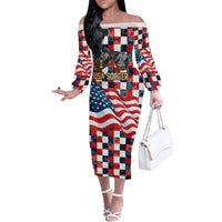 USA Soccer Summer Christmas In July Off The Shoulder Long Sleeve Dress Summer Santa World Football 2026