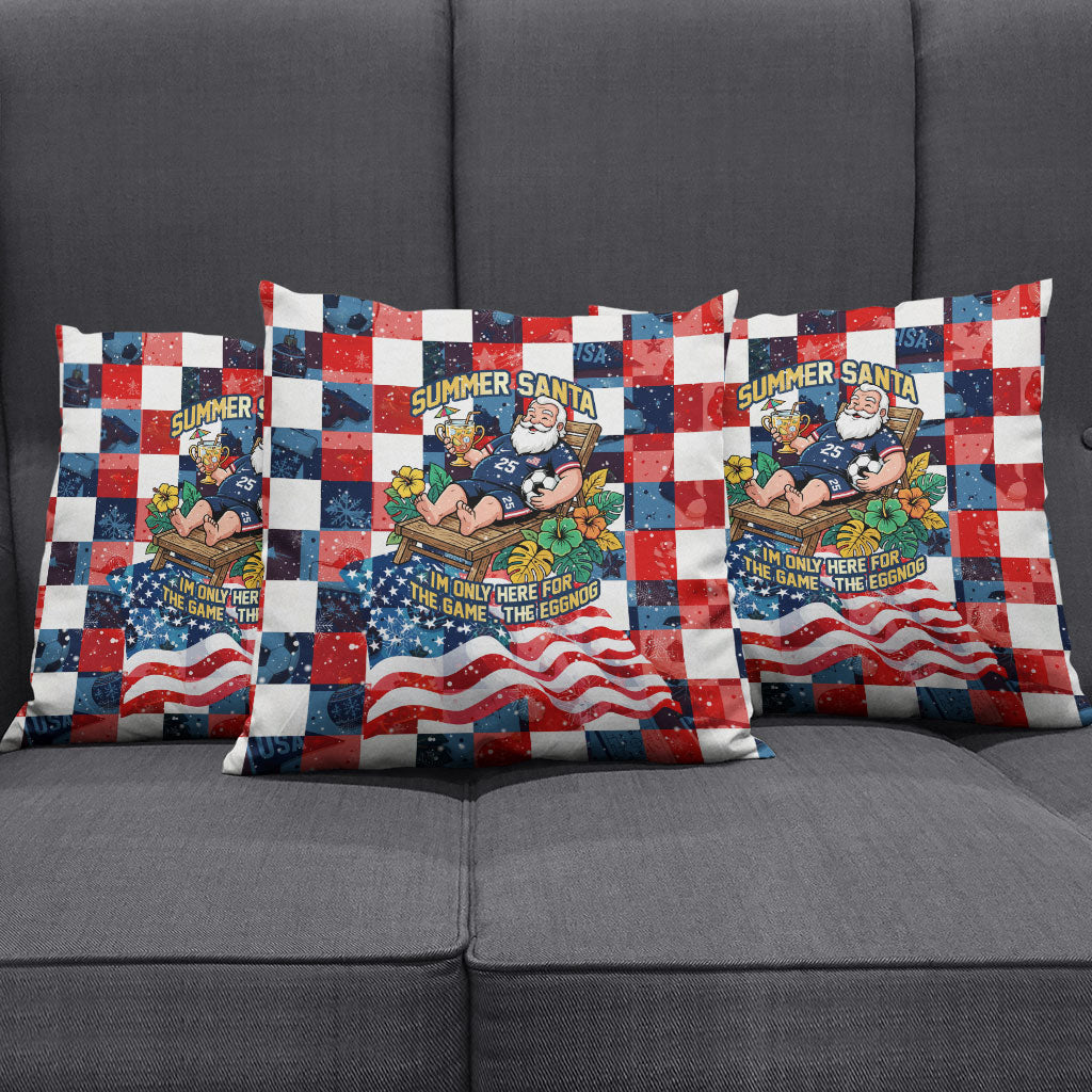 USA Soccer Summer Christmas In July Pillow Cover Summer Santa World Football 2026