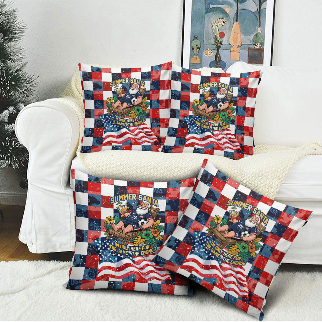 USA Soccer Summer Christmas In July Pillow Cover Summer Santa World Football 2026