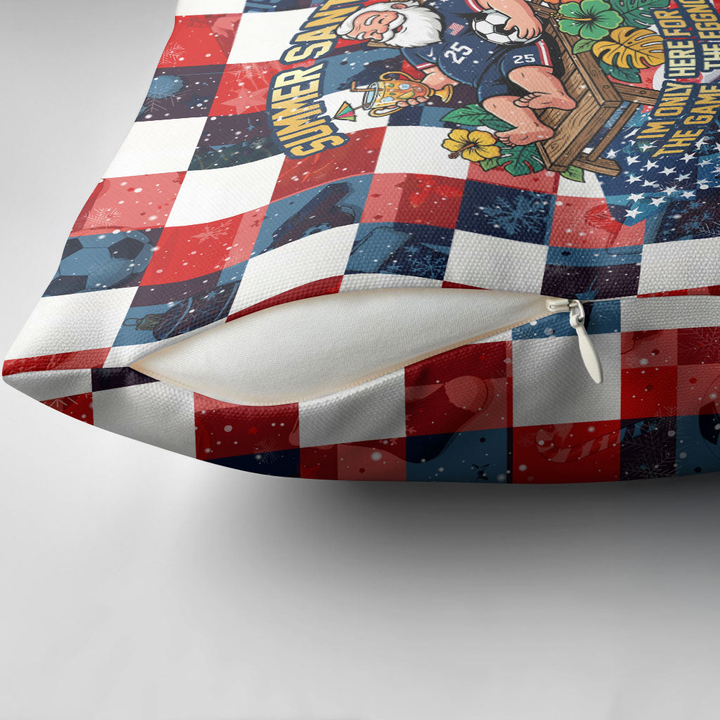 USA Soccer Summer Christmas In July Pillow Cover Summer Santa World Football 2026