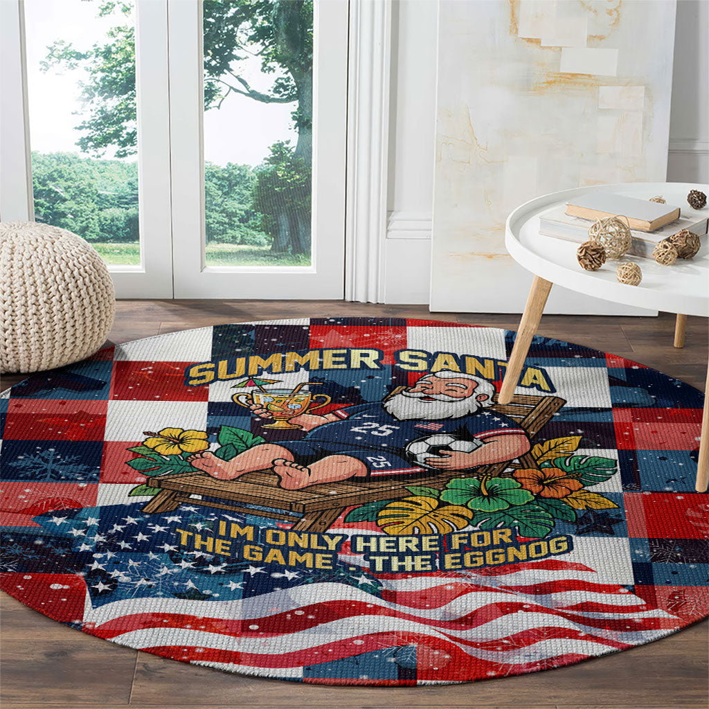 USA Soccer Summer Christmas In July Round Carpet Summer Santa World Football 2026