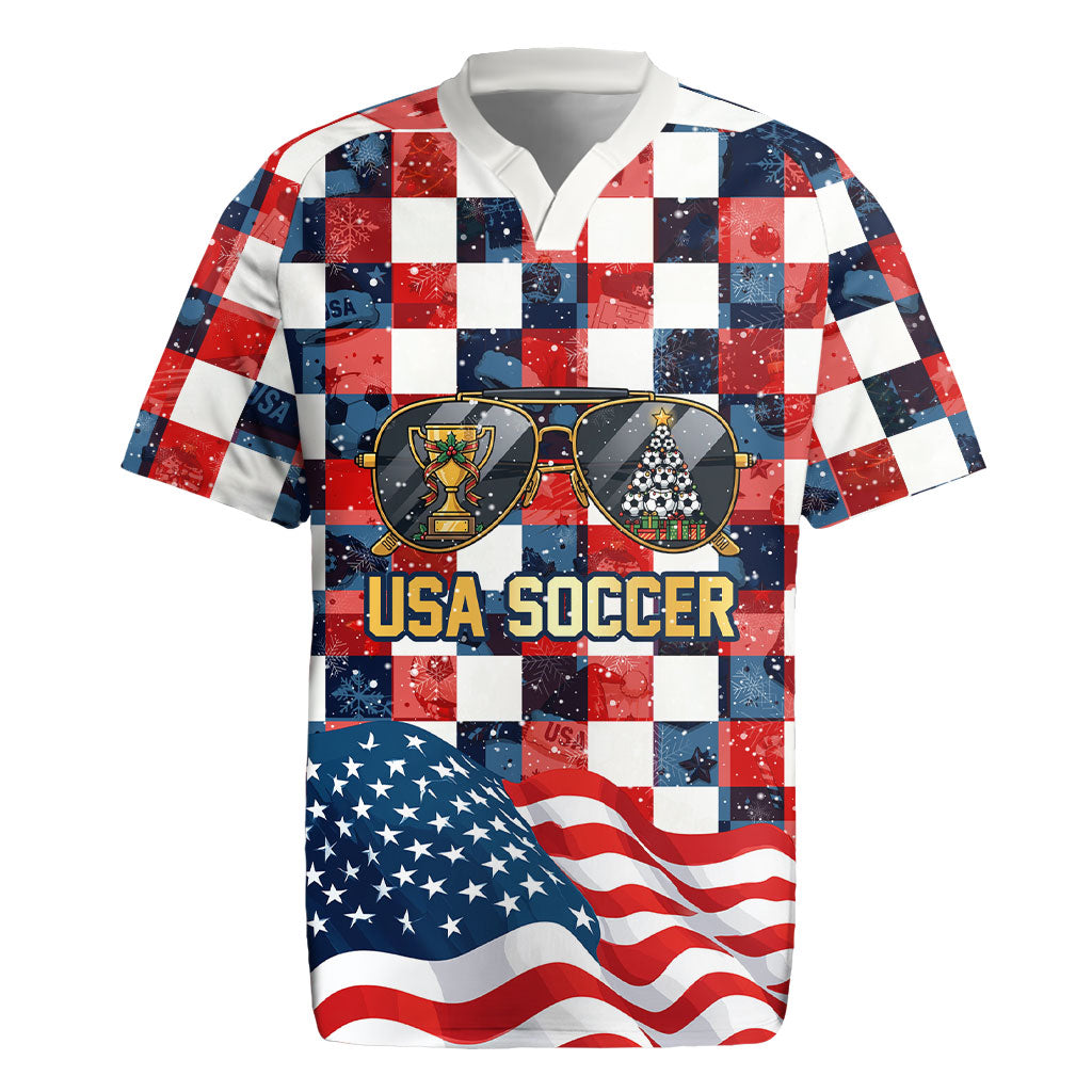 USA Soccer Summer Christmas In July Rugby Jersey Summer Santa World Football 2026