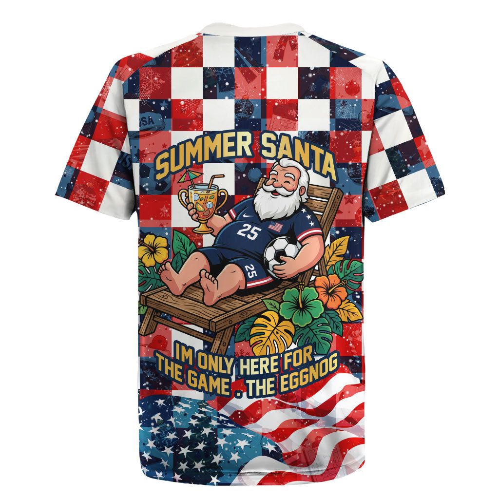 USA Soccer Summer Christmas In July Rugby Jersey Summer Santa World Football 2026