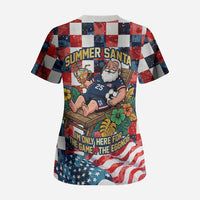 USA Soccer Summer Christmas In July Scrub Top Summer Santa World Football 2026