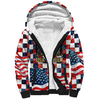 USA Soccer Summer Christmas In July Sherpa Hoodie Summer Santa World Football 2026