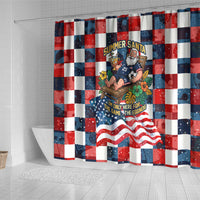USA Soccer Summer Christmas In July Shower Curtain Summer Santa World Football 2026