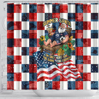 USA Soccer Summer Christmas In July Shower Curtain Summer Santa World Football 2026