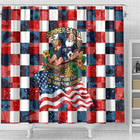 USA Soccer Summer Christmas In July Shower Curtain Summer Santa World Football 2026
