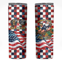 USA Soccer Summer Christmas In July Skinny Tumbler Summer Santa World Football 2026