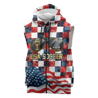 USA Soccer Summer Christmas In July Sleeveless Zip Hoodie Summer Santa World Football 2026