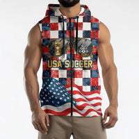 USA Soccer Summer Christmas In July Sleeveless Zip Hoodie Summer Santa World Football 2026