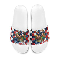 USA Soccer Summer Christmas In July Slide Sandals Summer Santa World Football 2026
