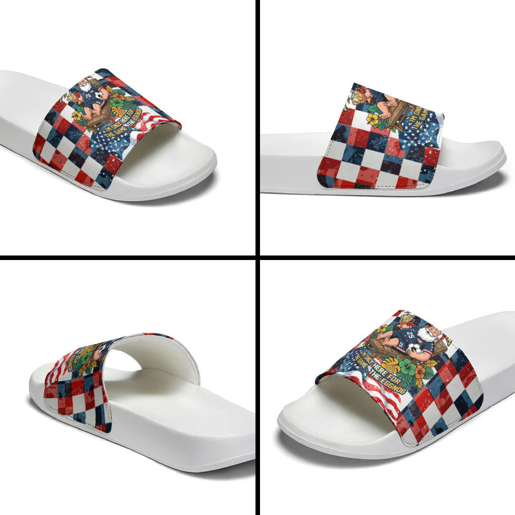 USA Soccer Summer Christmas In July Slide Sandals Summer Santa World Football 2026