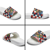 USA Soccer Summer Christmas In July Slide Sandals Summer Santa World Football 2026