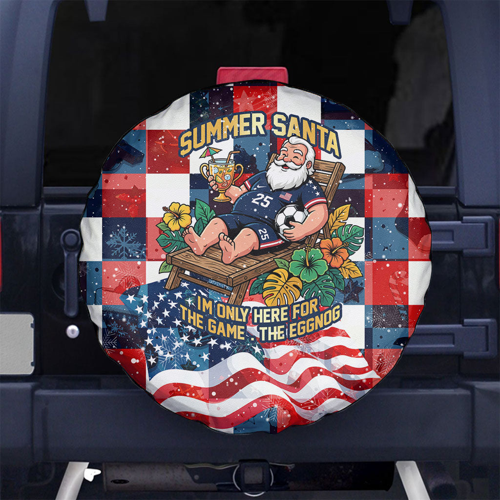 USA Soccer Summer Christmas In July Spare Tire Cover Summer Santa World Football 2026