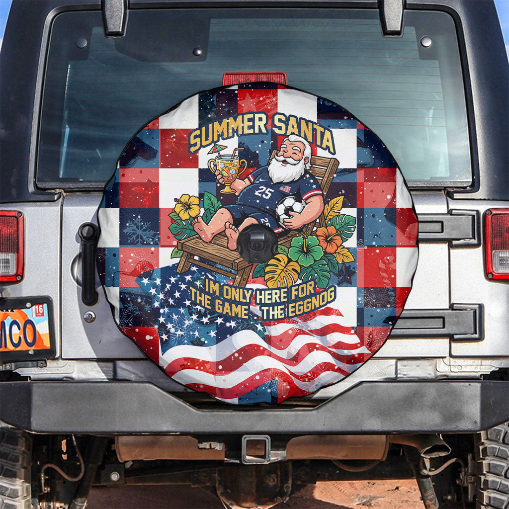 USA Soccer Summer Christmas In July Spare Tire Cover Summer Santa World Football 2026