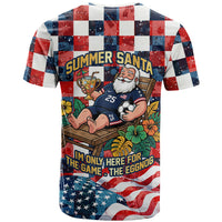 USA Soccer Summer Christmas In July T Shirt Summer Santa World Football 2026
