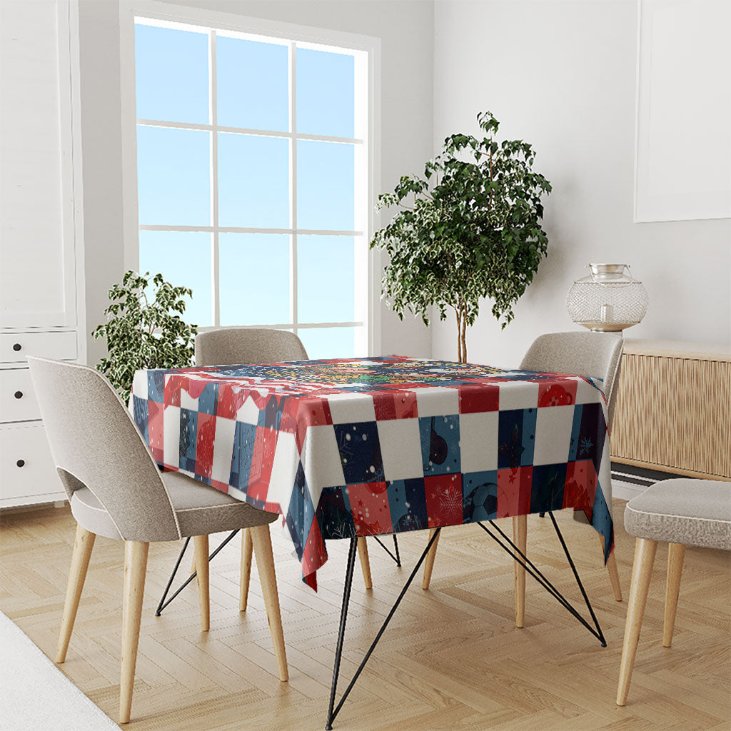 USA Soccer Summer Christmas In July Tablecloth Summer Santa World Football 2026