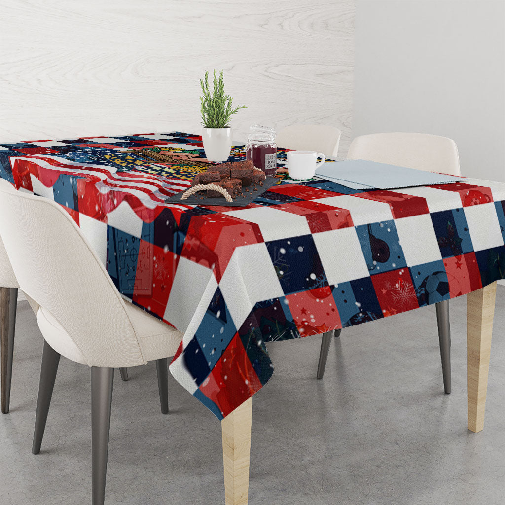 USA Soccer Summer Christmas In July Tablecloth Summer Santa World Football 2026