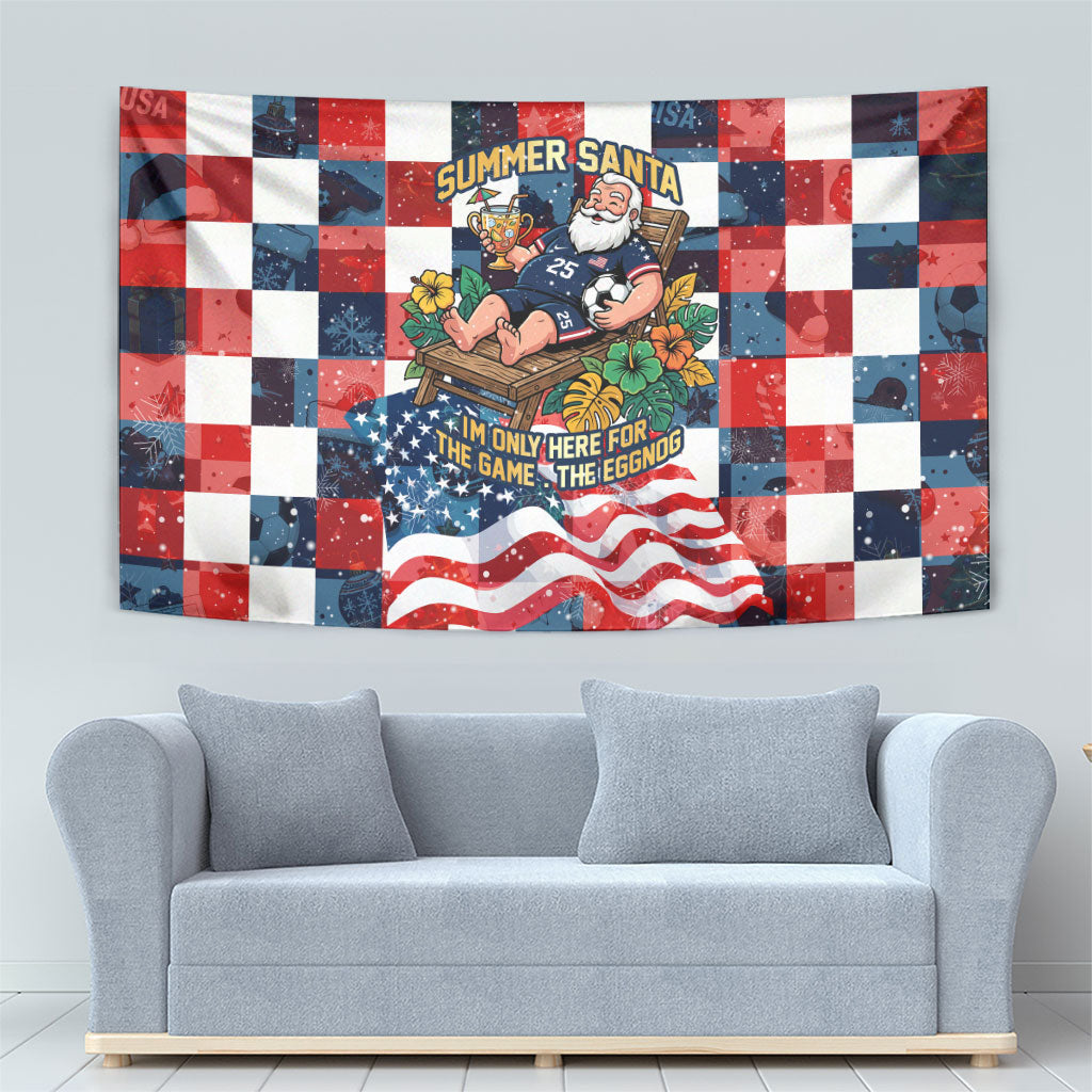 USA Soccer Summer Christmas In July Tapestry Summer Santa World Football 2026
