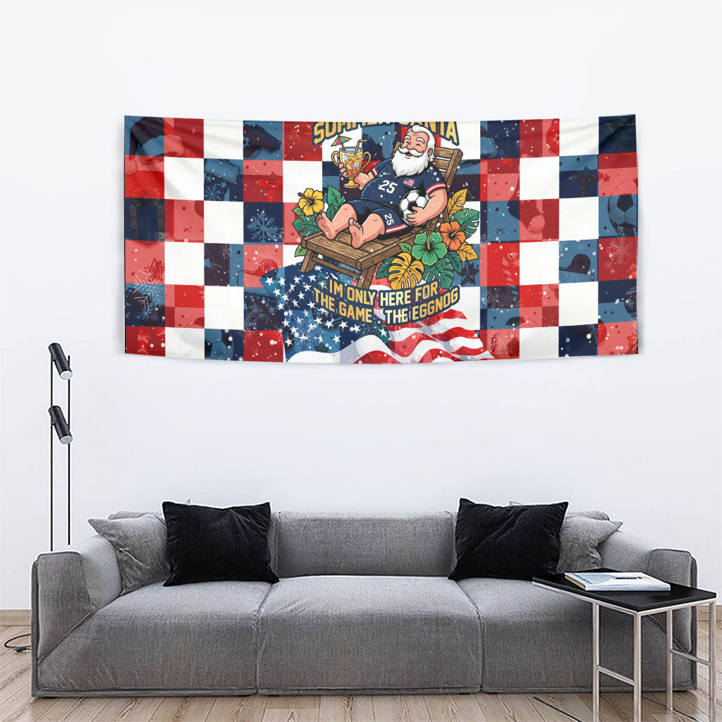 USA Soccer Summer Christmas In July Tapestry Summer Santa World Football 2026