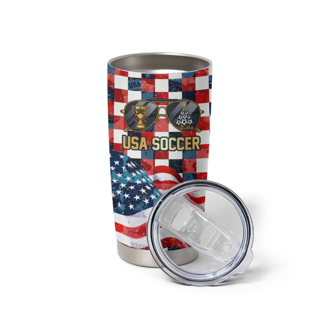 USA Soccer Summer Christmas In July Tumbler Cup Summer Santa World Football 2026