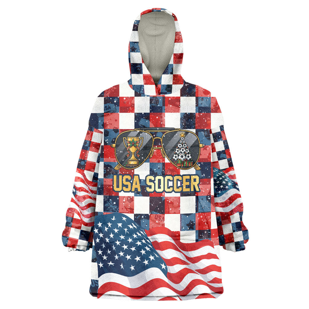 USA Soccer Summer Christmas In July Wearable Blanket Hoodie Summer Santa World Football 2026