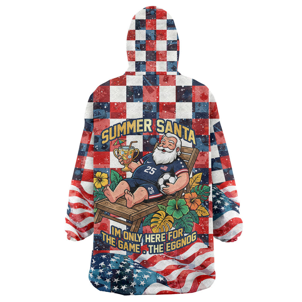 USA Soccer Summer Christmas In July Wearable Blanket Hoodie Summer Santa World Football 2026