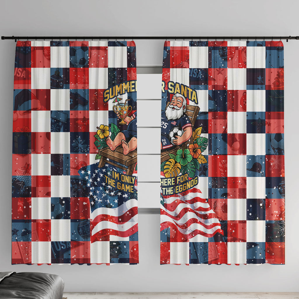 USA Soccer Summer Christmas In July Window Curtain Summer Santa World Football 2026