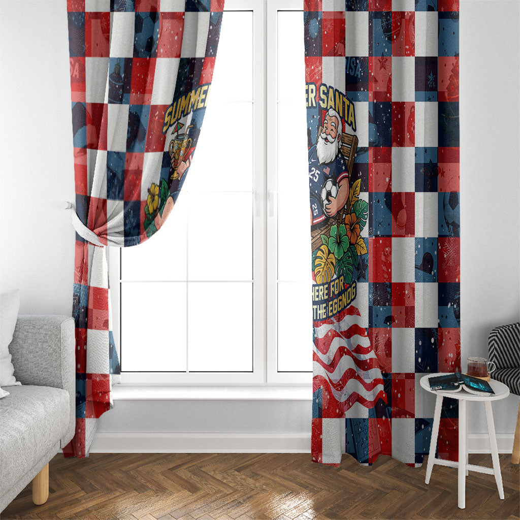 USA Soccer Summer Christmas In July Window Curtain Summer Santa World Football 2026
