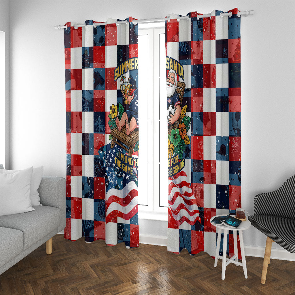 USA Soccer Summer Christmas In July Window Curtain Summer Santa World Football 2026