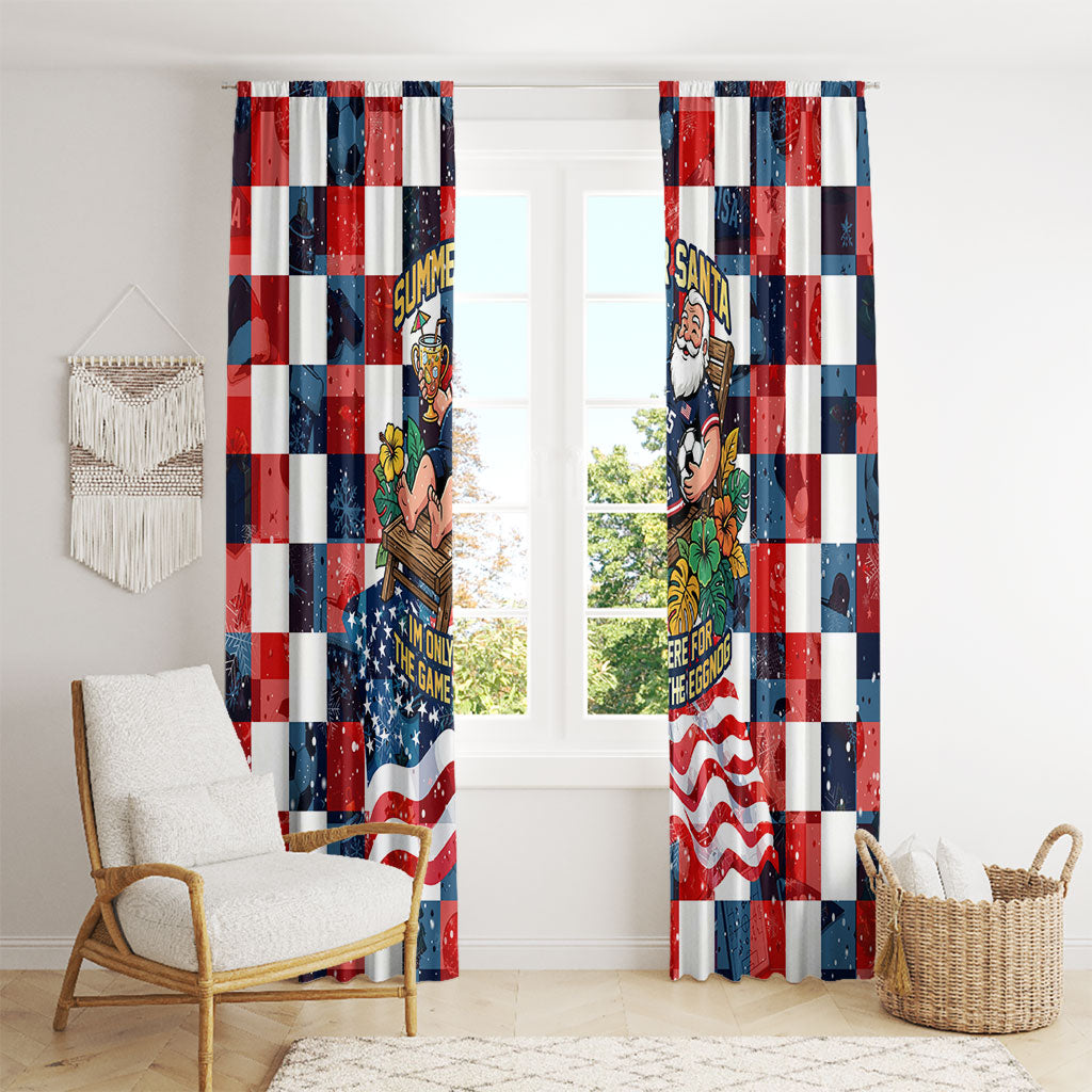 USA Soccer Summer Christmas In July Window Curtain Summer Santa World Football 2026