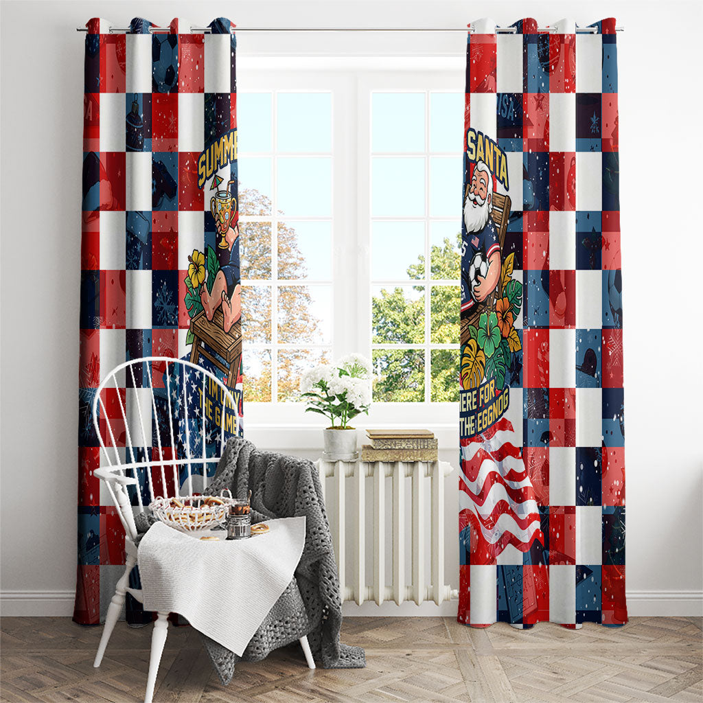 USA Soccer Summer Christmas In July Window Curtain Summer Santa World Football 2026