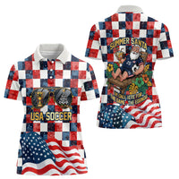 USA Soccer Summer Christmas In July Women Polo Shirt Summer Santa World Football 2026