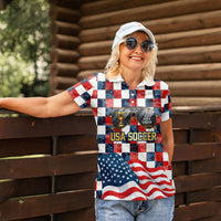 USA Soccer Summer Christmas In July Women Polo Shirt Summer Santa World Football 2026