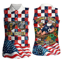 USA Soccer Summer Christmas In July Women Sleeveless Polo Shirt Summer Santa World Football 2026