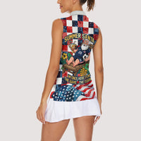 USA Soccer Summer Christmas In July Women Sleeveless Polo Shirt Summer Santa World Football 2026