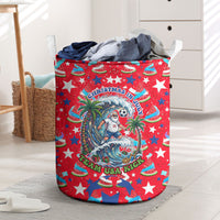 Christmas In July USA Soccer Laundry Basket Surfing Santa Flamingo Summer Watermelon